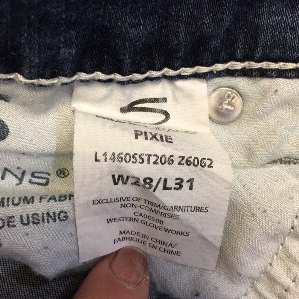 Silver Distressed Pixie Jeans - image 4